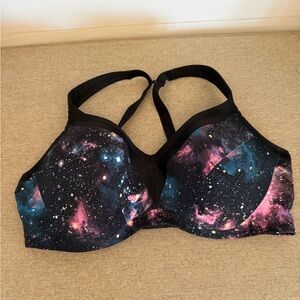 Torrid Black and Pink Galaxy Print Sports Bra